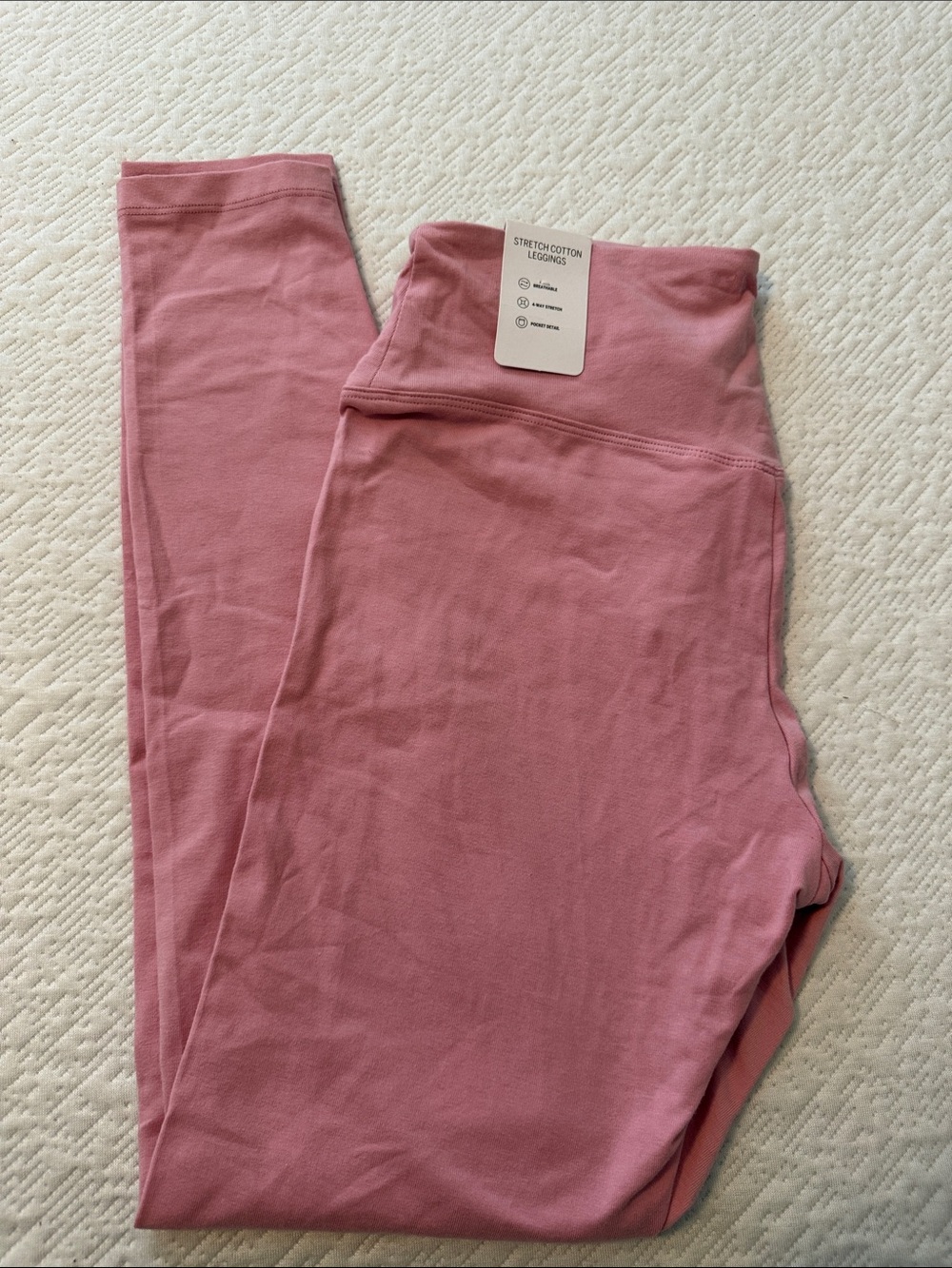 PINK Victoria's Secret Dusty Rose Stretch Cotton Leggings M high rise 28 inseam